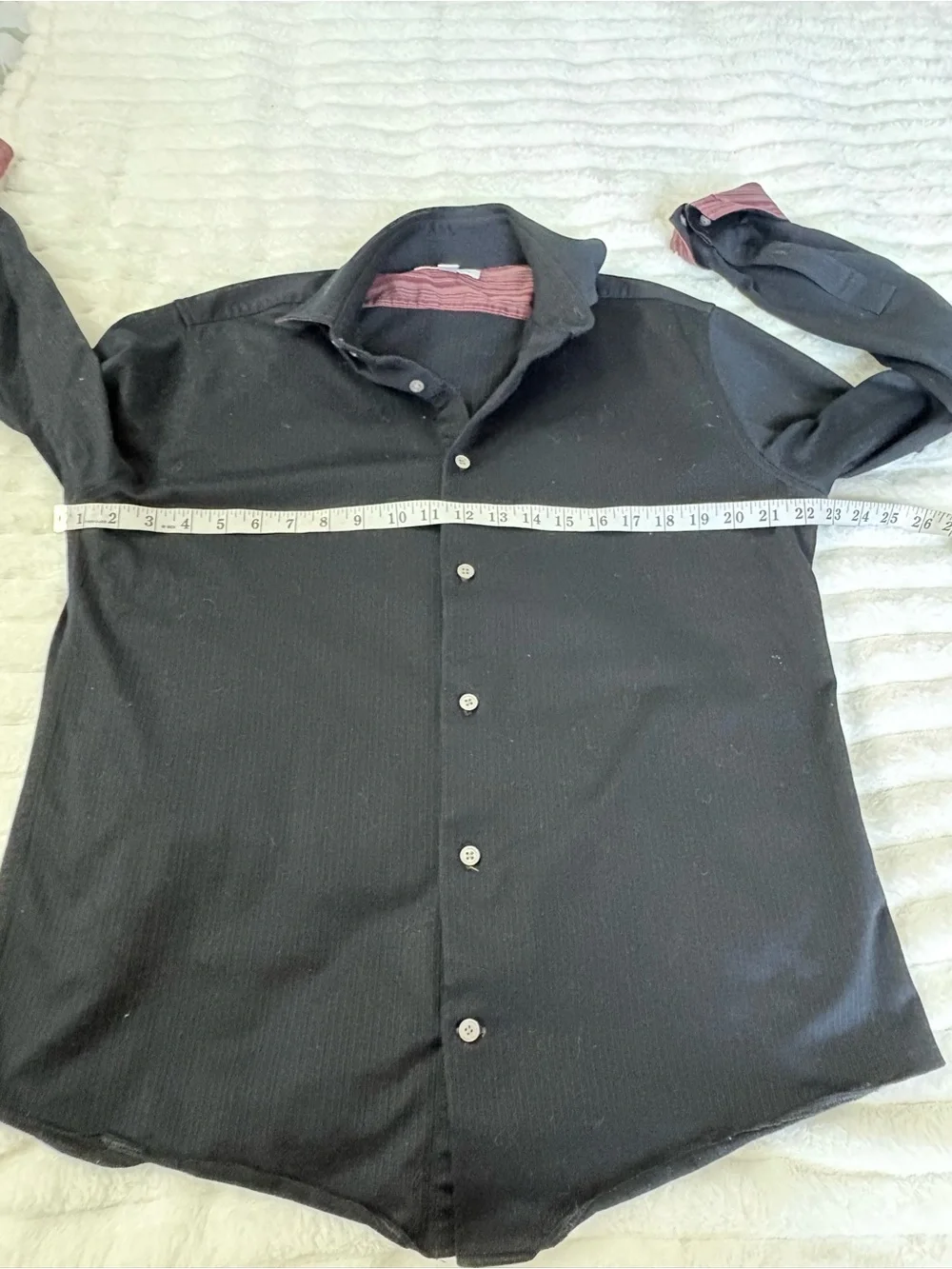 Banana Republic Men’s L Black Cotton Button Up Shirt Contrast Cuffs